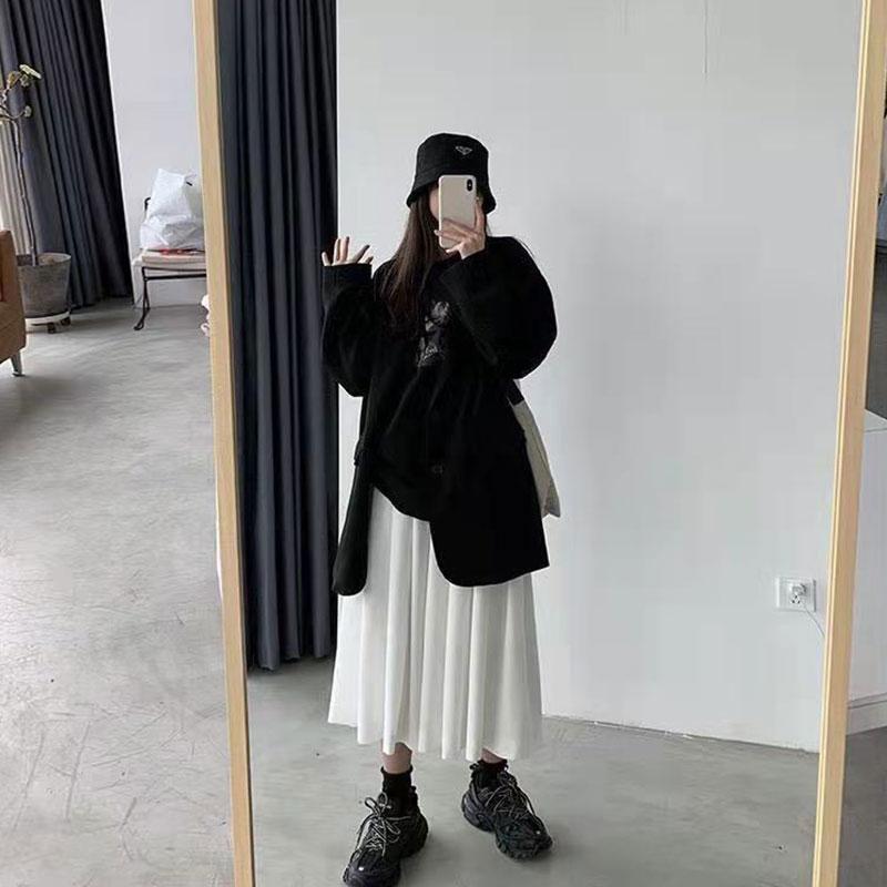 Women's Suit Jacket Spring and Autumn Korean Version Ins Student Loose Jacket Retro Slim Casual Black Blazer Personalized Coat