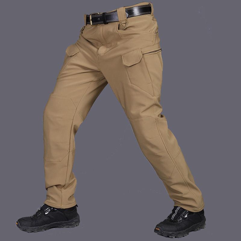 Winter Plus Velvet Warm Outdoor Assault Pants Windproof and Waterproof Soft Shell Hiking Pants Men's Cold-proof Tactical Assault Pants