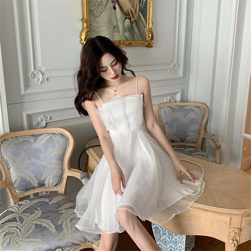 Sexy Woman Tube Top Sling Skirt A-line Dress Leeveless Hollow Out Bare Shoulders Bar Party
