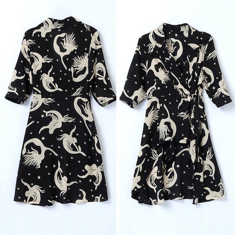 Black Suit Women's Summer Two-piece Suit Slim Wide-leg Pants + Long-sleeved Shirt Temperament Printed Suit Suit Women