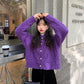 Autumn and Winter Coat Loose Fashion Short Long-sleeved Knit Top Female Student Solid Color Sweater Coat