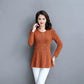 Women's Spring and Autumn Long-sleeved Top Large Size Waist Round Neck Solid Color Mother Top