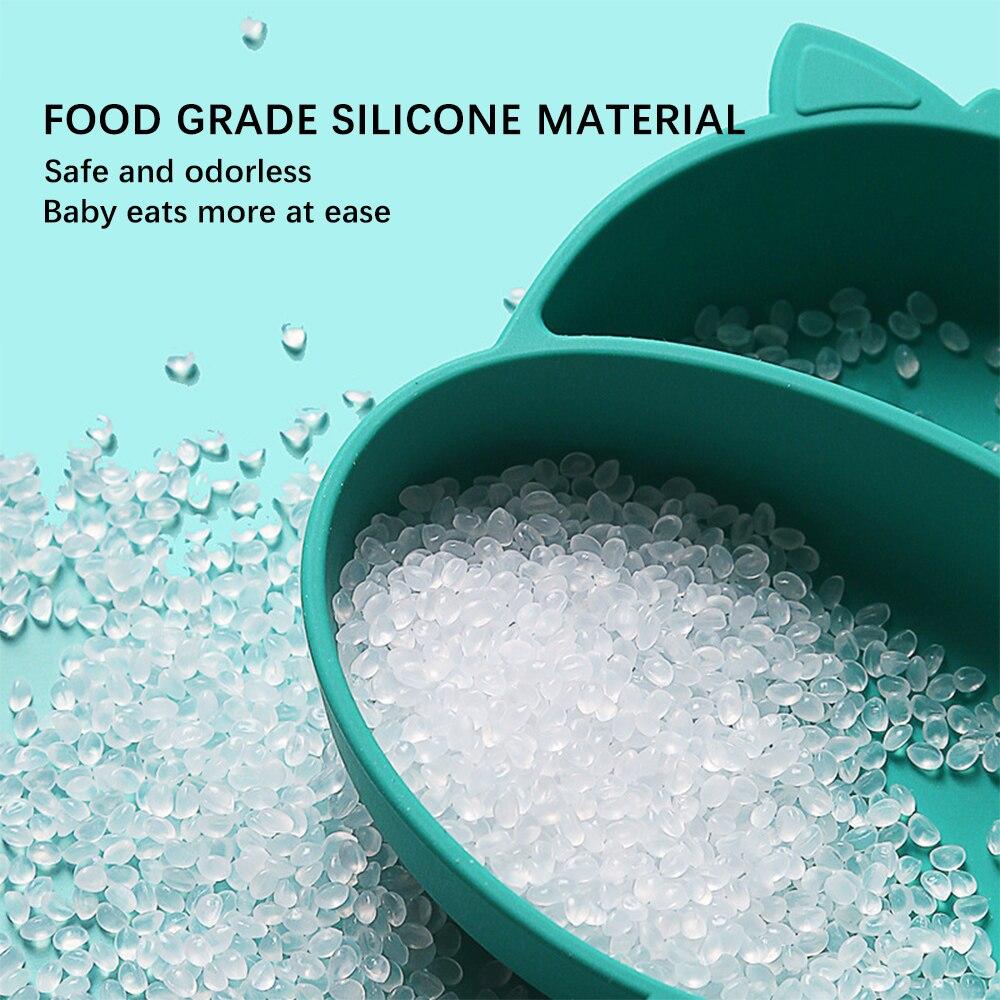 Silicone Baby Plate Food Grade Children's Feeding Bowl Dining Plate Cartoon Dishes Suction Toddle Training Tableware Kid NO BPA