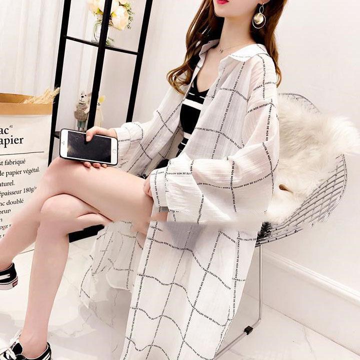 Women's Spring Large Size Long Shirt Cardigan Female Summer Autumn Long Sleeve Loose Sun Protection Clothing