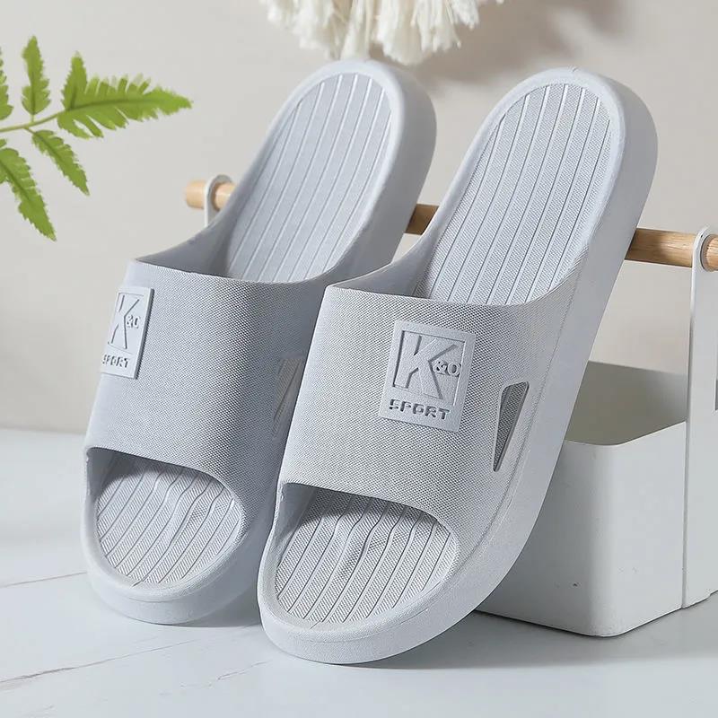 Sandals and Slippers Men's One-word Slippers Soft Bottom Non-slip Deodorant Summer Durable Thick Bottom Personality Leisure