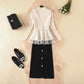 Autumn and Winter Sweater Suit Women's Waistcoat Knitted Sweater Top and High Waist Bag Hip Bodycon Skirt Three-piece Set Office Ladies Outfits