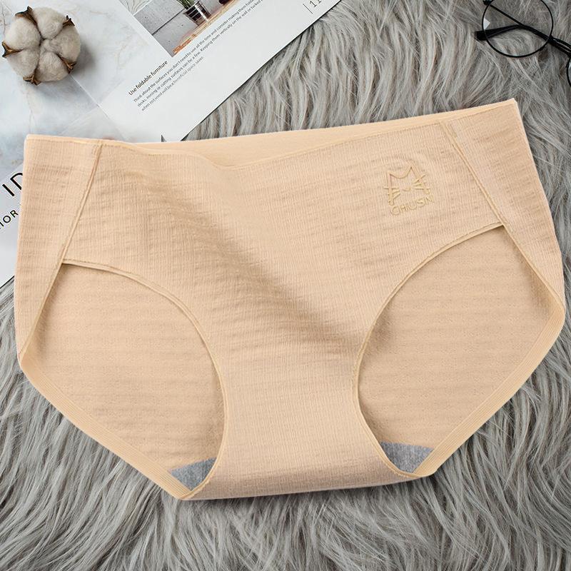 6Pcs/Set Solid Color Briefs Women's Large Size Panties Cotton Soft Breathable High Quality Underpants