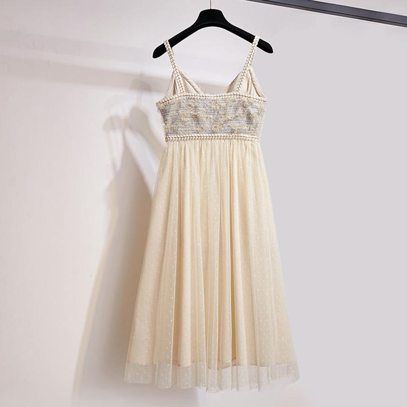 Two-piece Sling Dress Early Autumn Lady Light Mature Wind Waist Waist Small Lady Long Dress Suit
