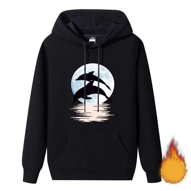Plus Velvet Thick Loose Korean Style Hooded Sweater Men Men's Winter Warm Jacket