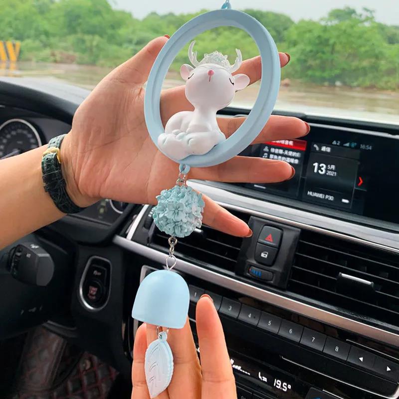 Car Pendant Car Interior Decoration Cute Cartoon Car Rearview Mirror Pendant Decoration