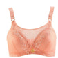 Large Size Non-wireless Underwear Sexy Lace Thin Section Gathered Adjustable Anti-glare Bra Women's Bra Metal Pendant Sexy and Cute