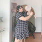 Fat Girl 300 Kg Extra Large Plaid Dress Summer New Product Improved Version Loose and Thin Ruffled Cheongsam Women