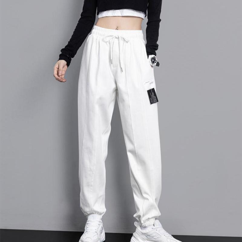 Summer Thin Sports Pants Men's and Women's Trousers Solid Color Beam Feet Ins Loose and Versatile Casual Drawstring Pants