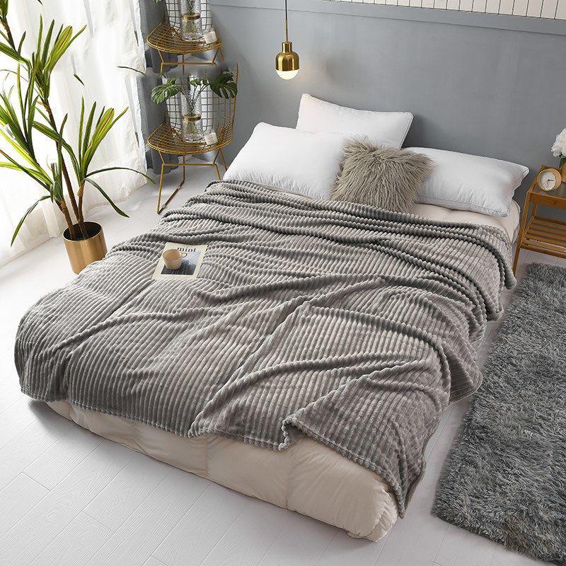 Milk Velvet Flannel Blanket Warm Napping Leisure Blanket Towel Blanket Single Double Summer Blanket