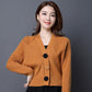 Autumn and Winter V-neck Loose Sweater Bat Shirt Short Knit Top Fashion Casual Women's Jacket