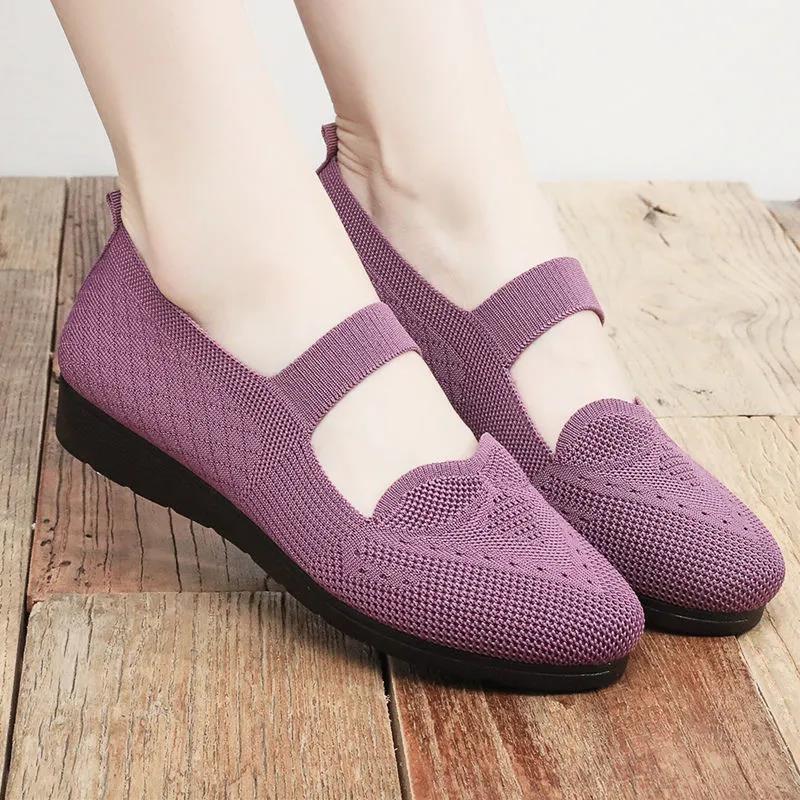 Spring and Summer Women's Cloth Shoes Non-slip Single Shoes Flat Shoes Casual Slip-on Shoes
