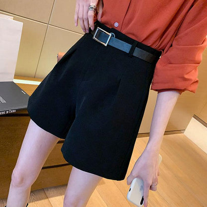 WTEMPO Shorts Women Spring and Summer High Waist Slimming Casual Loose A-line Wide-leg Pants Drape Suit Pants