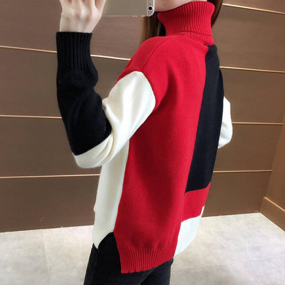 Women Sweater Turtleneck Long Sleeve Knitted Sweater Women Winter