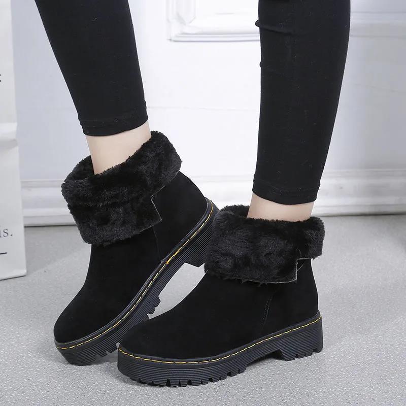 Women's Snow Boots Plus Velvet Padded Shoes In Winter A Pedal Snow Shoes Autumn and Winter All-match Snow Cotton Women