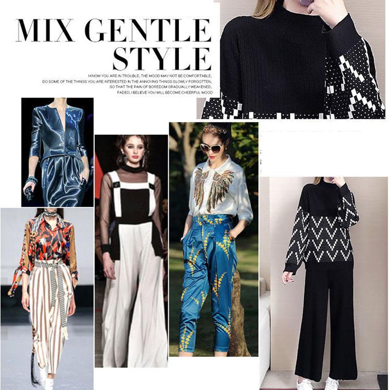 2pcs/set  Winter Tracksuit 2 Piece Pant Suits for Women Knitted Long Sleeve Two Piece Set Knit Top and Pants Women Outwear Outfits