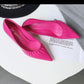 High Heels Women European Stiletto Mid-heel Pointed Toe Fashion High Heels Working Leather Shoes Women