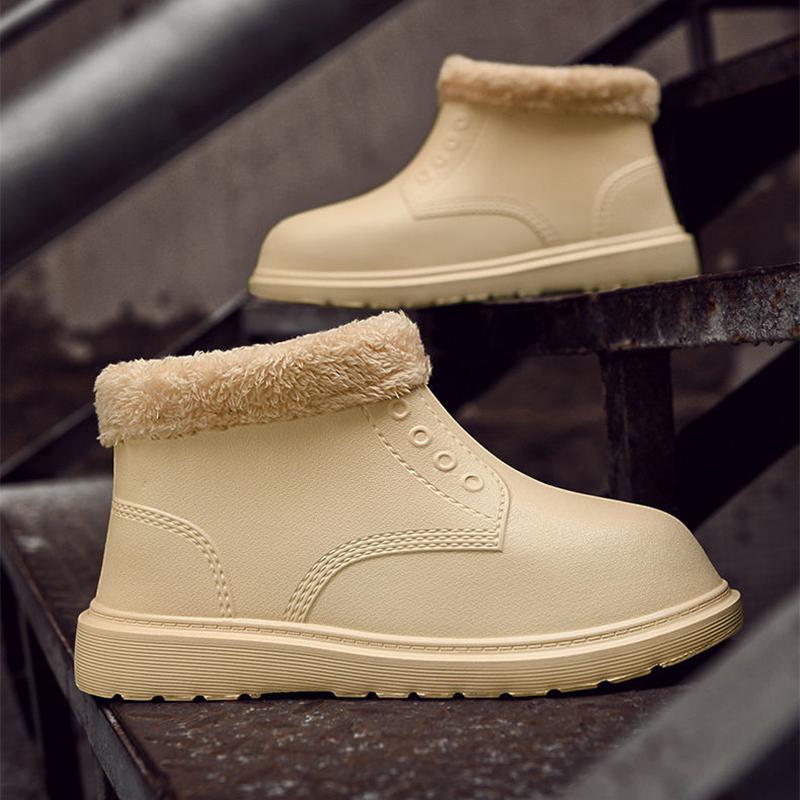 Plus Velvet Warm Shoes Anti-skid Warm Waterproof Rain Boots EVA Car Wash Kitchen Plus Velvet Cotton Shoes Student Boots