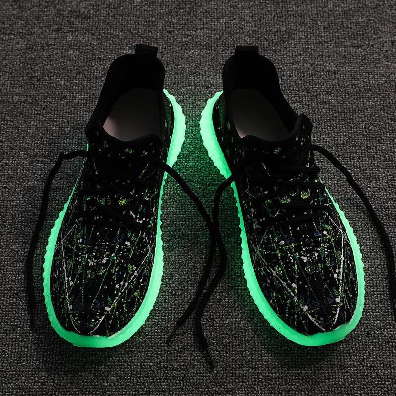 Luminous Gypsophila Men's Fluorescent Shoes Students' Leisure Sports Breathable Running Net Shoes