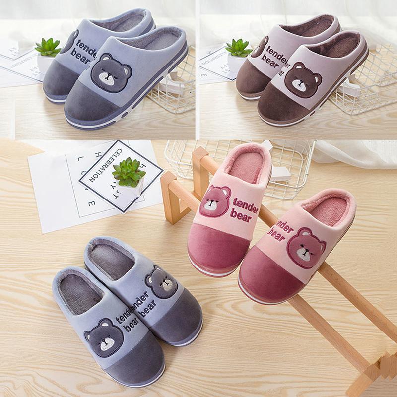 Household Couple Slippers Warm Thick Plush Slippers Winter Unisex Indoor Cotton Slippers