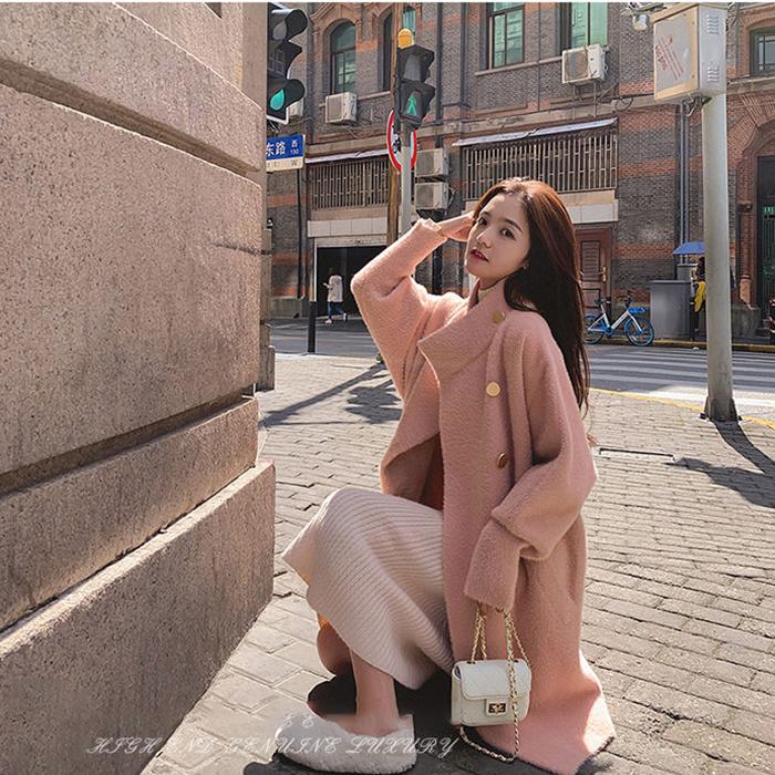 Winter Imitation Mink Fur Coat Fashion Mid-length Loose Fur Mink Coat