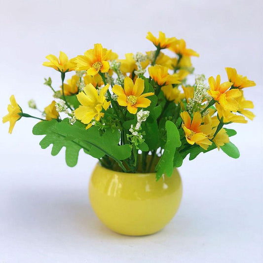 Floral Art Fake Flowers Small Potted Plants Home Decorations Wedding Decoration Artificial Flower Ceramic Set  Decorations
