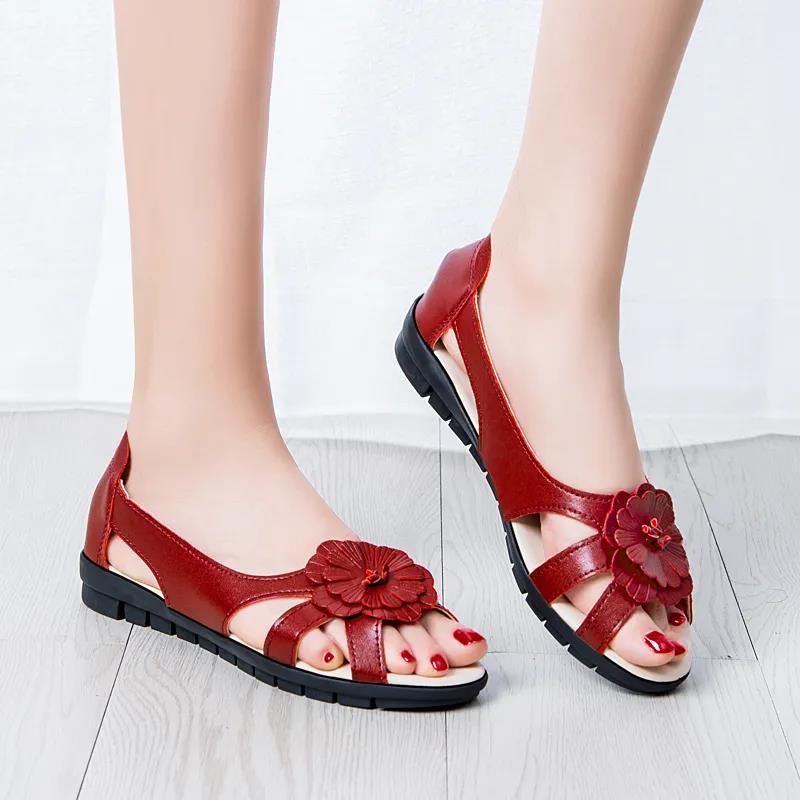 Flat Mother Sandals Women Comfortable All-match Dance Shoes Summer Soft Nurse Shoes Pregnant Women Shoes