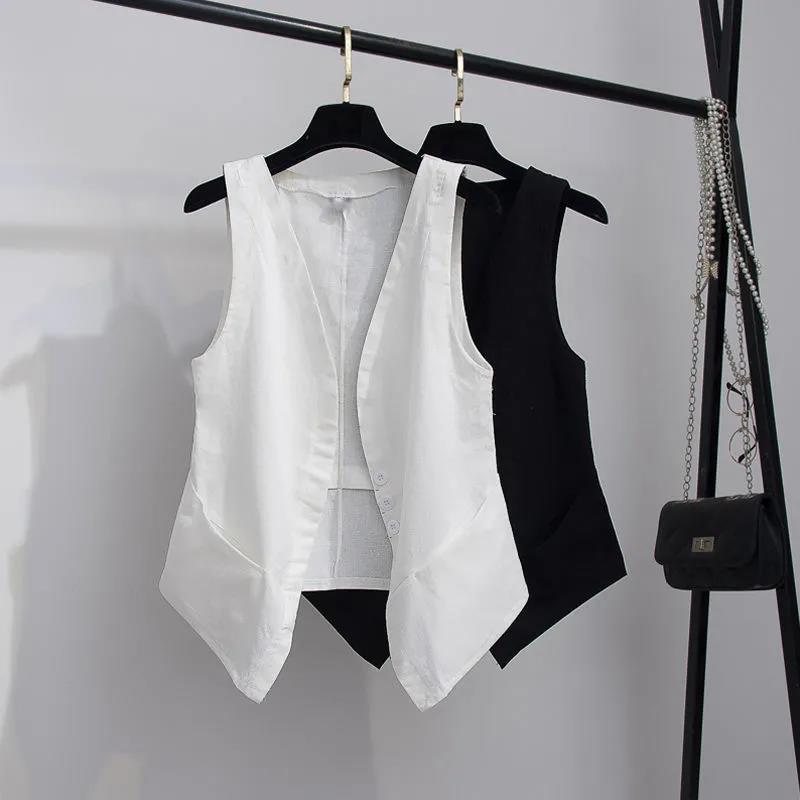 Women's Vest Coat Solid Color Sleeveless Spring and Summer Loose Casual Waistcoats