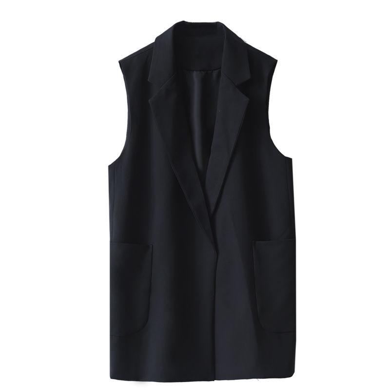 Women's Suit Waistcoat Mid-length Waistcoat Loose and Thin Waistcoat Sleeveless Suit Jacket Women's Loose Sleeveless Comfortable Jacket