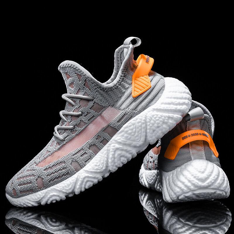 Comfortable Casual Shoes Men Breathable Walking Shoes Lightweight Sneakers Black Footwear Men Lace Up Running Shoes Men