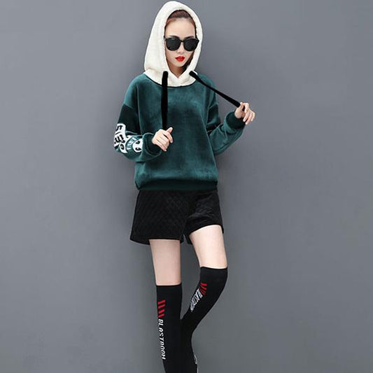 Autumn and Winter Thickening Fashion Sweater Female Print Student All-match Jacket Harajuku Jacket Tide