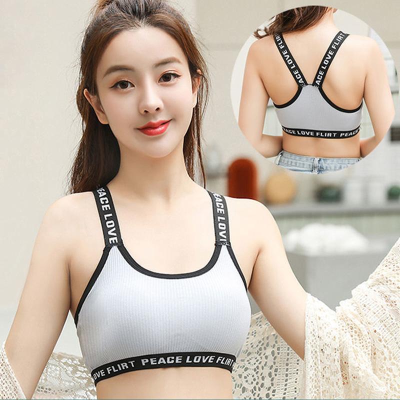 Pure Cotton Underwear Female Students Wrapped Chest Beautiful Back Tube Top Underwear Sports Yoga Bra Fabric Soft Light and Breathable