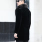 Mink Fur Coat Winter Men Mid-length Mink Fur Coat Men's Fox Fur Collar Jacket Cotton Coat