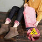 Winter Warm Jeans Women's Velvet Feet Pants Pink Velvet Thick Leggings Slim Trousers Fashionable Versatile High-waisted Pants