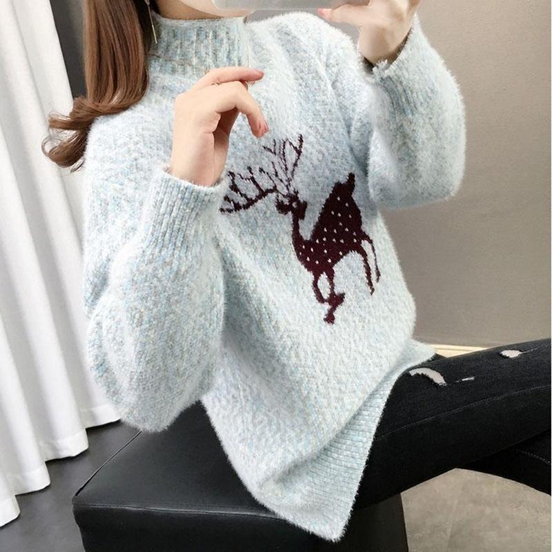 Winter Casual Simple Sweater Long-sleeved Pullover Knit Bottoming Shirt Young Women's Top