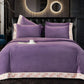 4pcs/set High-end Coral Velvet Bed Sheet Winter Thick Warmth Quilt Cover Solid Color Soft Pillowcase