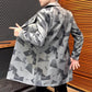Men Camouflage Slim Windbreaker Suit Collar Coat Casual Jacket Trend Parka Long