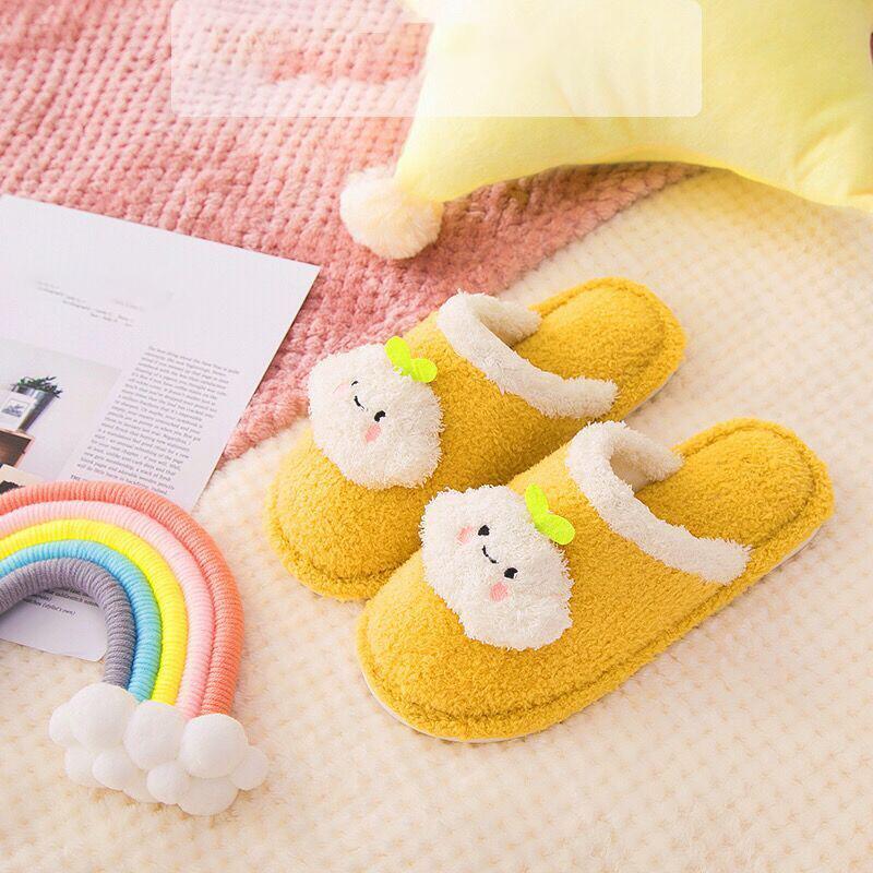 Autumn and Winter Cotton Slippers Female Cute Plush Warm Home Indoor Wear Non-slip Soft and Comfortable Cotton Slippers