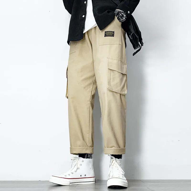 Autumn Men's Multi-pocket Straight Loose Casual Pants Sports Nine Casual Pants Male Trend