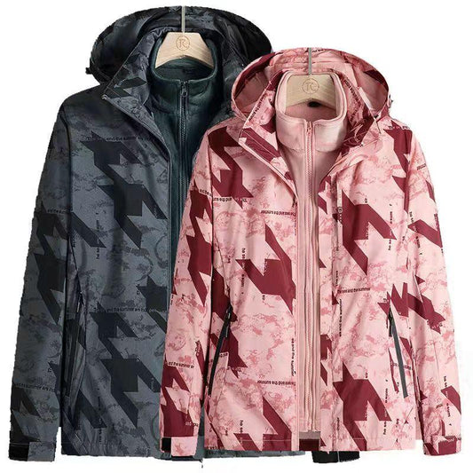 Outdoor Jackets with Demolition of The Liner Women's Winter Hiking All-match Jacket Rainproof and Windproof Jacket Travel Jacket Oversized Thick Coat