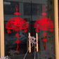 Chinese style removable wall stickers PVC transparent film red spring festival wallpaper
