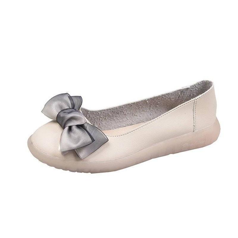 Tendon Soft Sole Flat Shoes Women's Bowknot Soft Sole Nurse Shoes Flat Shallow Mouth Women's Single Shoes Nurse Shoes