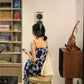 French Niche Dress Female Summer Korean V-neck Temperament Suspender Skirt Small Long Dress