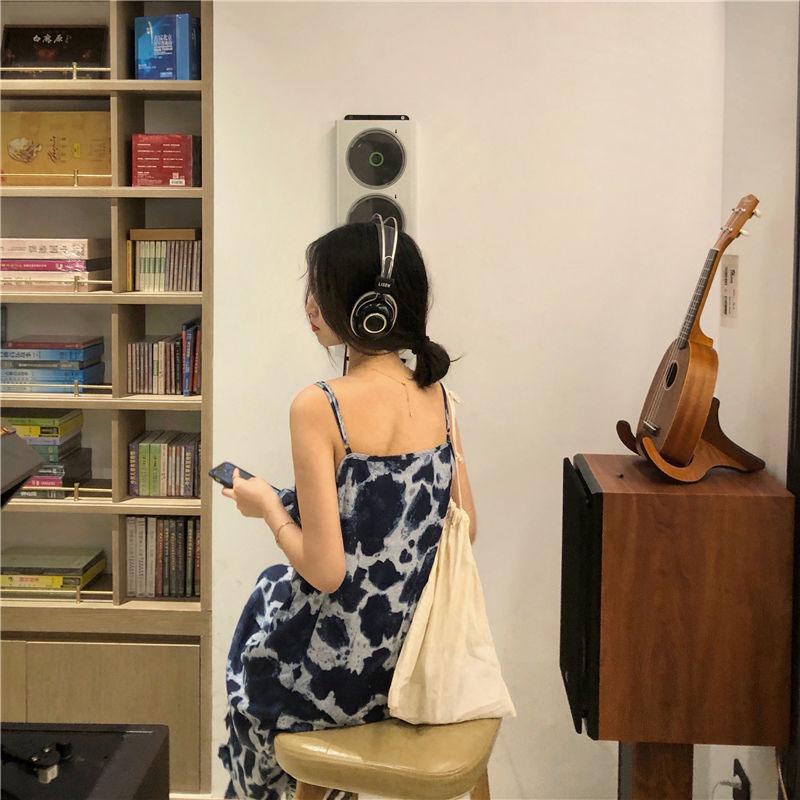 French Niche Dress Female Summer Korean V-neck Temperament Suspender Skirt Small Long Dress