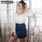 Denim Skirt Solid Color Zipper High Waist Pocket Student Short Cowboy Skirt Package Hip Knee Length A-line Slim Skirts
