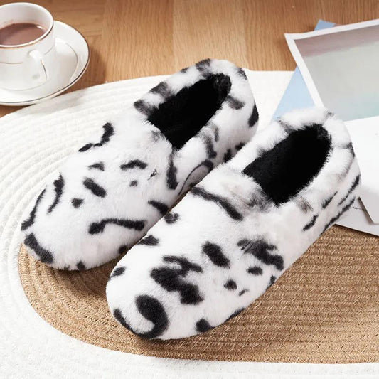 Autumn and Winter Cotton Slippers Velvet Thickening Home Indoor Rabbit Fur Cotton Shoes Casual Comfortable Fur Cotton Shoes
